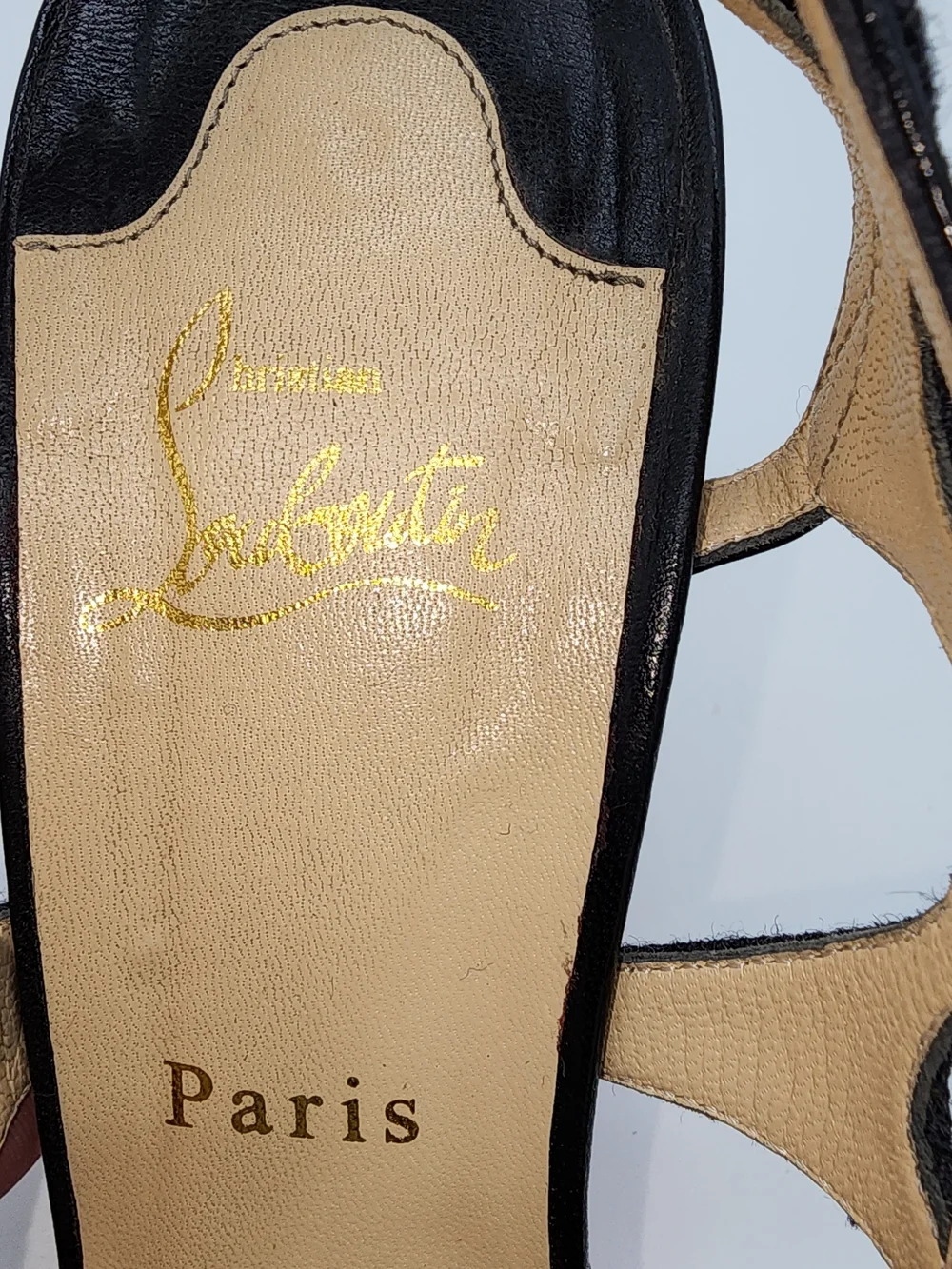 Vintage Christian Louboutin Dark Grey Flannel Cutout Slingback Heels Size EU 40